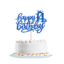 Happy 14th Birthday Cake Topper Rose Gold Glitter for Hello 14,Cheers to 14 Years,14 & Fabulous, 14th Birthday Cake Pick 14 Years Old Birthday Party