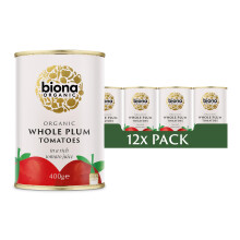 Biona Organic Whole Plum Peeled Tomatoes, 400g