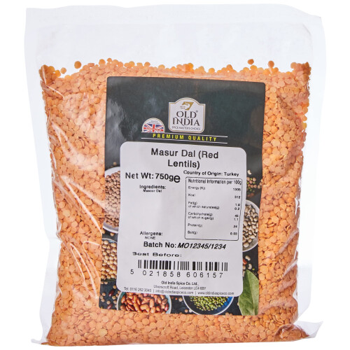 Old India Masur Dal (Red Lentils) 750g
