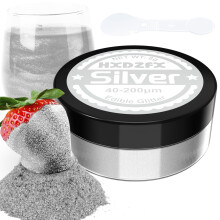 Silver Edible Glitter - 100% Edible Glitter for Drinks, Cake Decorations, Chocolates, Muffins, Cocktail, Candy, Cream, etc Silver Food Colouring