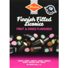 Halva Finnish Fruit and Chocolate Filled Licorice (200-gram Box)