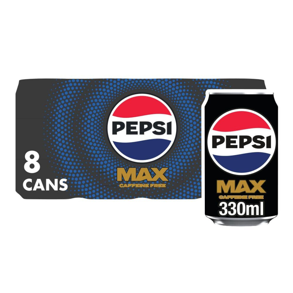 Pepsi Max No Caffeine & No Sugar Soft Drinks, 8 X 330Ml
