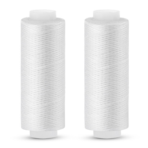 Easusy White Thread, 2 Pcs 200 Yards White Sewing Thread, All Purpose Thread for Sewing Machine, Hand Stitching, Embroidery