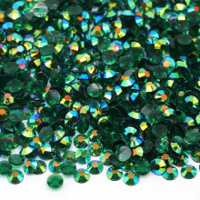 MajorCrafts 3000pcs 3mm ss12 Transparent AB Flat Back Round 14 Facets Resin Rhinestones Arts and Crafts Embellishment Gems (Clear Dark Green AB T38)