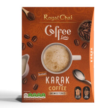 Royal Chai | Coffee Latte | Karak Coffee Unsweetened |10 Single Serving Sachets | Just add hot water