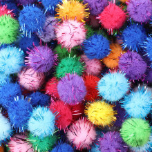 oruola 200pcs 1.5cm Glitter Pom Poms Craft,Pompoms for Crafting,Multicolor Sparkly Pom Poms Balls for Arts Craft,Soft Cat Toy Balls with Tinsel Fluff