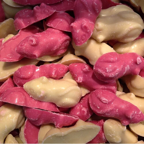 Hannahs Pink and White Chocolate Candy Mice, 250 g
