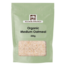 Organic Oatmeal Medium 500g by Manor Springs Organic
