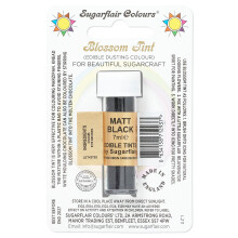 Sugarflair Blossom Tint Matt Black Food Colouring and Dusting Powder, Matt Finish, Brush On or Mix with Rejuvenator Spirit to Create a One of A Kind