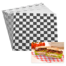 PATIKIL 15cm x 15cm Waxed Paper Sheets, 100Pcs Square Pattern Oil-Absorbing Dry Food Wrapping Paper for Bakery Coffee Shop Home Baking Kitchen DIY,