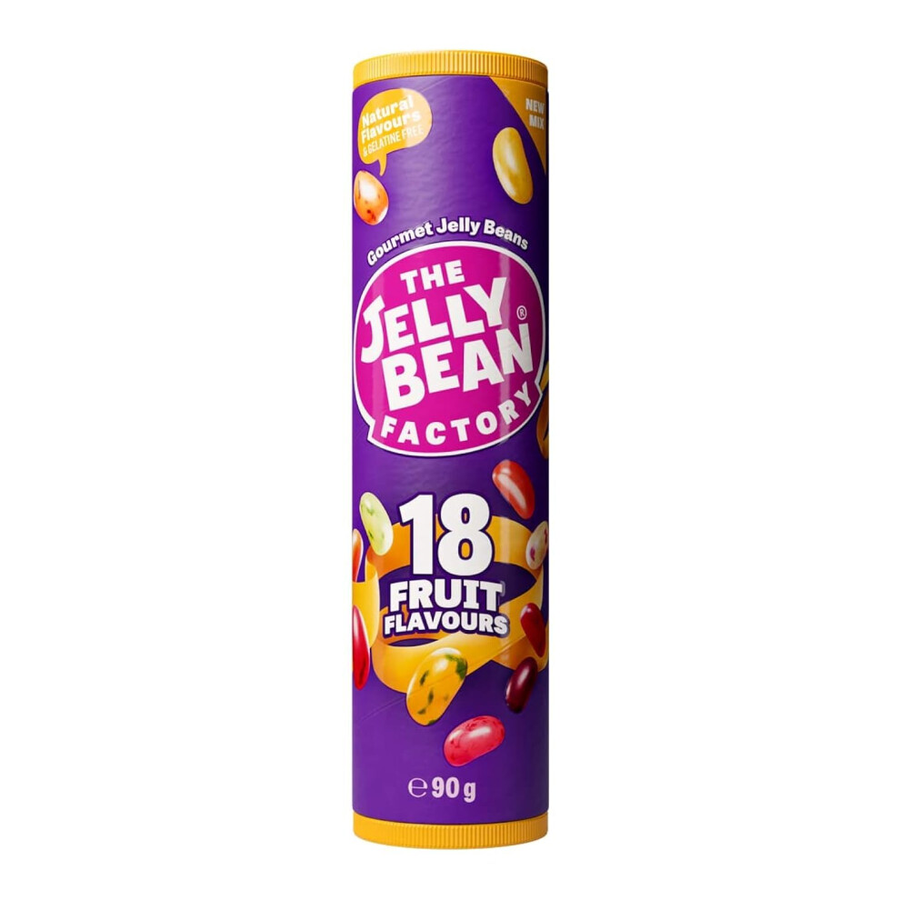 The Jelly Bean Factory Jelly Bean Factory Gourmet Tube | 18 Fruit Mix | Gluten And Gelatine Free | Impulse Candy (1 X 90G) Orange