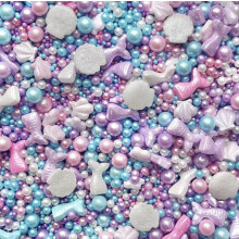 Mermaid sprinkles for cakes edible pearls tails shells lilac white pink purple blue turquoise cupcake cake toppers biscuits mermaid party decoration