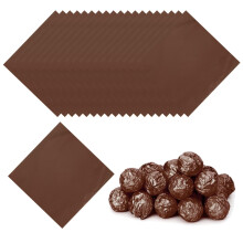 PATIKIL Foil Candy Wrappers 3x3 Inch, 100 Pcs Square Glossy Aluminium Foil Candy Wrapping Paper for DIY Chocolate Candies Packaging Decoration, Brown
