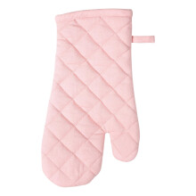 Dexam Love Colour Oven Gauntlet, Blush, 100% Cotton, Quilted Diamond Pattern, Heat Resistant Kitchen Glove with Hanging Loop