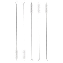 sourcing map Straw Cleaner Brush Set, 12 Inch Length 304 Stainless Steel and Nylon Bristles for Water Bottle Silicone Straw Sippy Cup Pipes, White