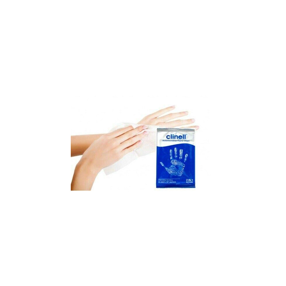 Clinell Antibacterial Hand Wipes - 10 X Individual Sachets (10)