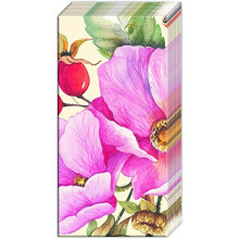 2 Packs of IHR Paper Pocket Handbag Tissues - Wild Rose Floral Pockets Tissues