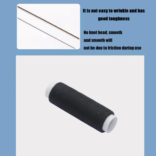 JOYVOX 2pcs Strong Polyester Sewing Thread - Black, 100m Length, Universal for Machine and Hand Sewing 2