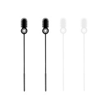 4 Pcs Double Ended Straw Cleaner Brush, Flexible Extra Long Straw Brush, Reusable Bottle Brush for Crevice Cleaning (Black White)