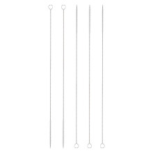 sourcing map Straw Cleaner Brush Set, 12 Inch Length 304 Stainless Steel and Nylon Bristles for Water Bottle Silicone Straw Sippy Cup Pipes, White