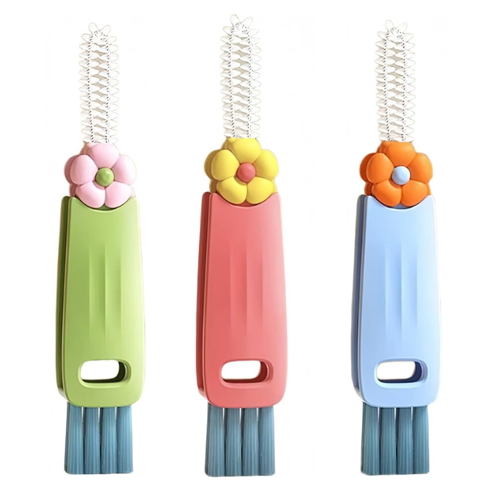3 Pcs 3 In 1 Cup Lid Gap Cleaning Brush, Bottle Cleaning Multifunctional Cleaning Brush For Bottle Gaps, Tight Spaces, Portable Agvdg