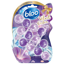 Bloo Limited Edition Toilet Rim Block Velvet Ember (3x50g) Clear water Toilet Rim Block with Velvet Ember scent, anti-limescale formular, 3 X Toilet