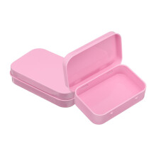 sourcing map 2pcs Metal Tin Box, 3.7x2.4x0.8 Mini Portable Rectangular Empty Tinplate Small Storage Container Airtight Tins with Lids for Candy Favors