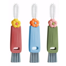 3Pcs 3 in 1 Cup Lid Gap Cleaning Brush, Multifunctional Bottle Crevice Water Bottle Brush Portable Cup Lid Cleaning Brush for Cups Gap Tight Spaces (3