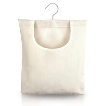 IETWATE Peg Bag for Washing Line with Hanger, Cotton Canvas Peg Bags, 32 x 28 cm Clothes Peg Bag with Hanging Hooks, 360? Rotation Clothes Pegs Bag,