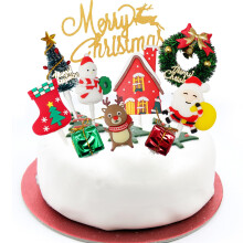 Christmas Cake Decorations, 11PCS Christmas Cake Decorations with Santa, xmas Tree, Snowman, Reindeer, Candy and More for Holiday Party Decorations