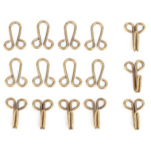TOPINCN 10Pcs Gold Hook and Eye Closures for Clothing, Heavy Duty Sewing Closure, Fur Coat Hook Fasteners, Iron Hooks, Easy to Use for Fur Coats Wraps