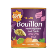 Marigold Reduced Salt Vegetable Bouillon Powder, 150g ? Instant Vegan Stock Powder, 37% Less Salt, Natural Ingredients, Gluten-Free ? Perfect for