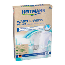 HEITMANN Wasche-Weiss Cloths, Power White Formula, Suitable for All Temperatures and Detergents, FSC Certified, Without Plastic Fibres, 20 Cloths