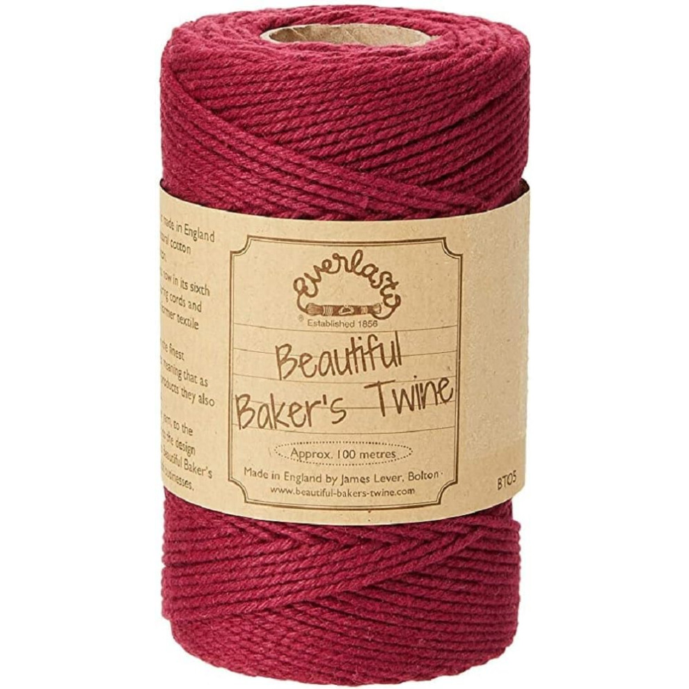 100M - Everlasto 'Solid' Beautiful Baker's Cotton Craft Twine (2Mm Approx) (Terracotta) 5051225106478