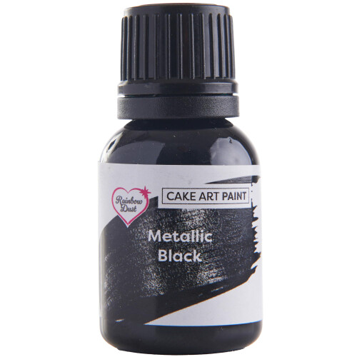 Rainbow Dust Cake Art Paint, Metallic Black - 25ml