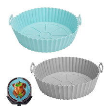 XoeLLe 2 Pack Silicone Air Fryer Liner, Airfryer Accessories, 7.8inch Liners for Air Fryer Baskets, Reusable Air Fryer Trays, Air Fryer Inserts,