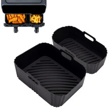 Reusable Air Fryer Liners for Tefal Easy Fry 5.2L/3.1L, Dual Air Fryer Accessories Air Fryer Silicone Liners Reusable Air Fryer Inserts for Lakeland