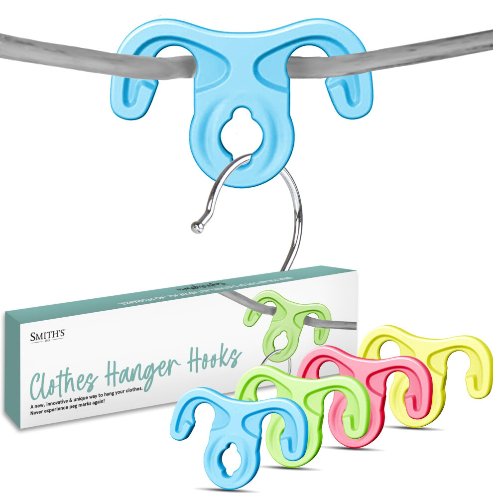 Smith's 2015 Washing Line Hanging Hooks By Smith?S? | 24 Pack | Clothes Hook Windproof Pegs | Perfect For Clothesline, Rotary Washing Line, Coat Hangers & Drying