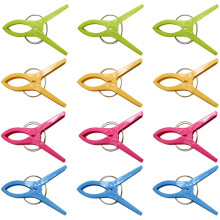 Ram? 12 x Beach Towel Clips Large Jumbo Clothes Pegs Plastic Clips For Sunbeds, Sun Loungers Pool Chairs And Laundry Clothes