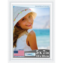 Icona Bay 7x5 White Picture Frame Beautifully Detailed Moulding, Contemporary Picture Frame, Wall Mount or Table Top, Inspirations Collection