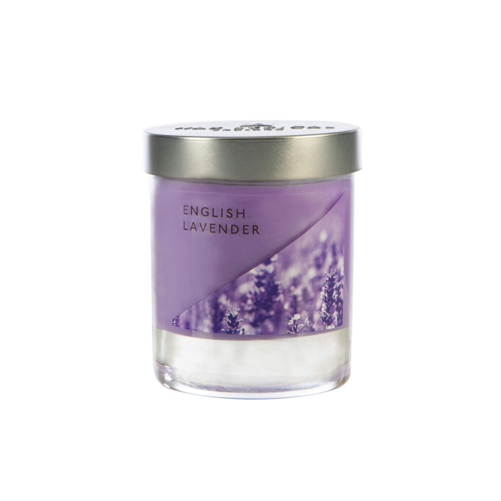 Wax Lyrical Small Wax Fill Candle English Burn Time Approx 35 Hours Jar, Lavender/Silver
