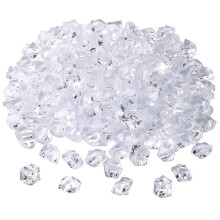 kuou 150Pcs Clear Fake Crushed Ice Rocks, Fake Crystal Rock Ice Sparkly Rocks Fake Diamonds Plastic Ice Cubes Gems for Vase Fillers Table Decoration
