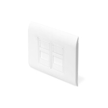 Digitus Frame + 2x Cover ? 2 Port ? Straight Outlet ? French Layout ? for Keystone Modules ? White
