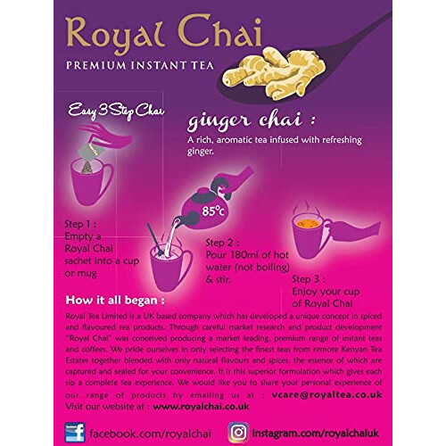 Royal Chai Ginger Instant Indian Tea Unsweetened 1