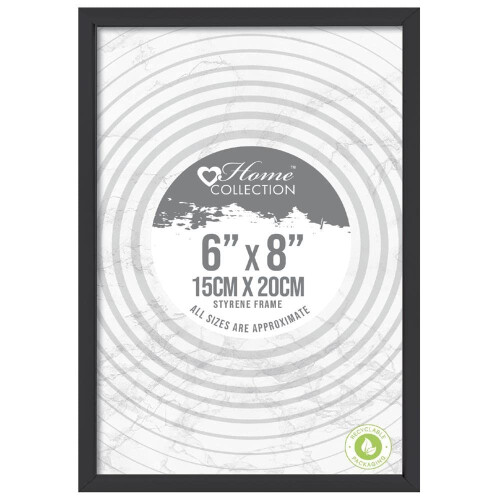 Black Nouveau Simple Design Styrene Photo Frame 6x8"
