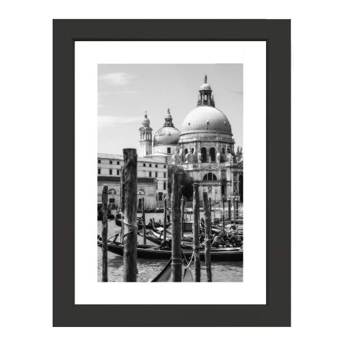 Black Nouveau Simple Design Styrene Photo Frame 5x7"