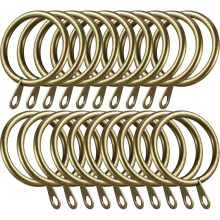 HomeImprove Strong Metal Curtain Hanging Rings 40mm Large Antique-Brass Curtain Pole Rings with Sliding Eyelet Pack of 12
