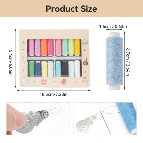 20 Color Polyester Sewing Threads, Durable Sewing Thread Set, Suitable for Household Handmade DIY(90m/100yds Each Roll) 1