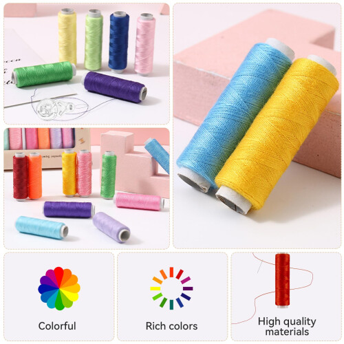 20 Color Polyester Sewing Threads, Durable Sewing Thread Set, Suitable for Household Handmade DIY(90m/100yds Each Roll) 2