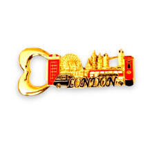 London Souvenirs Metal Fridge Magnets - British Union Jack England Magnet - London Bottle Opener Magnet (1, Gold Bottle Opener)